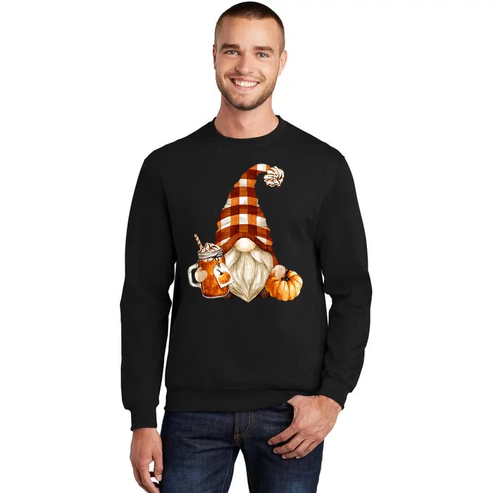 Cute Holiday Gnome For Thanksgiving With Fall Pumpkin Spice Tall Sweatshirt