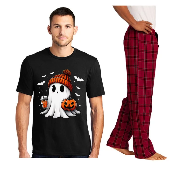 Cute Halloween Ghost Drink Pumpkin Pajama Set