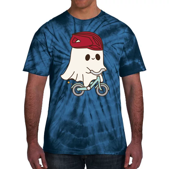 Cute Halloween Ghost Riding A Bike Tie-Dye T-Shirt