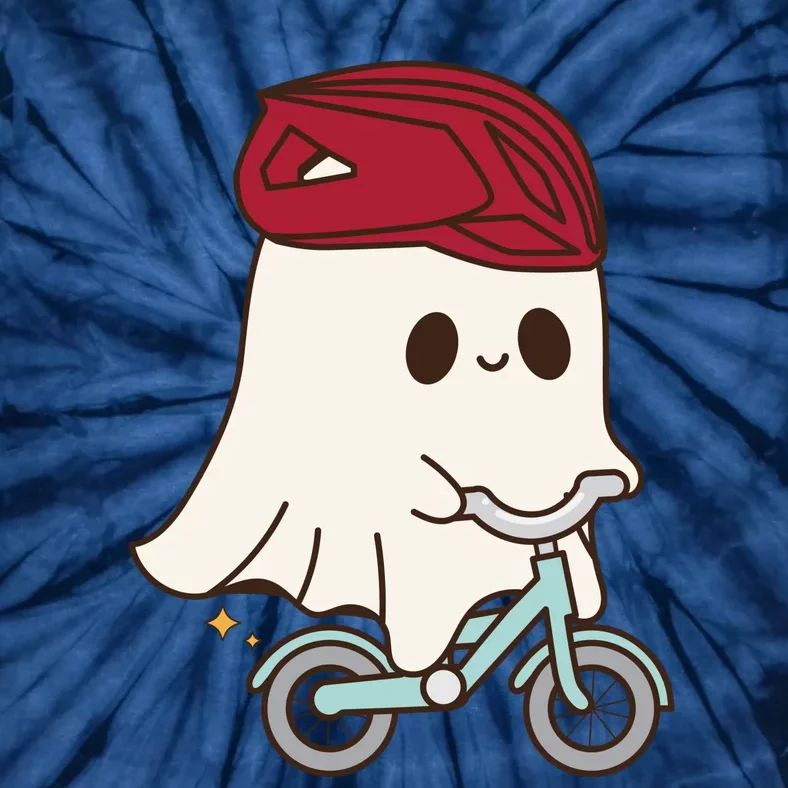 Cute Halloween Ghost Riding A Bike Tie-Dye T-Shirt