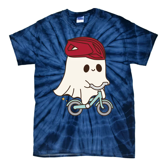 Cute Halloween Ghost Riding A Bike Tie-Dye T-Shirt