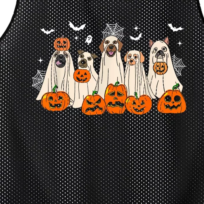 Cute Halloween Ghost Dogs Funny Dog Lovers Women Mesh Reversible Basketball Jersey Tank