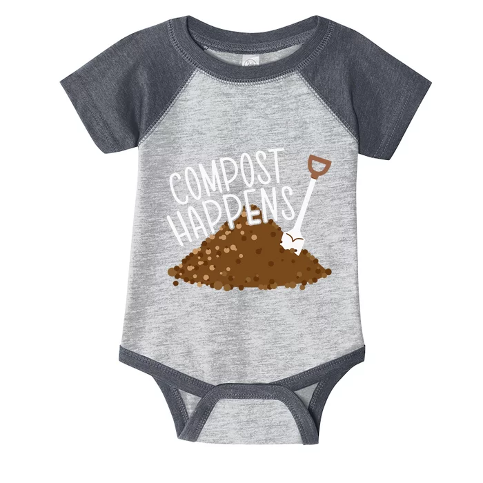 Compost Happens Gardening Plant Lover Succulent Cactus Lady Infant Baby Jersey Bodysuit