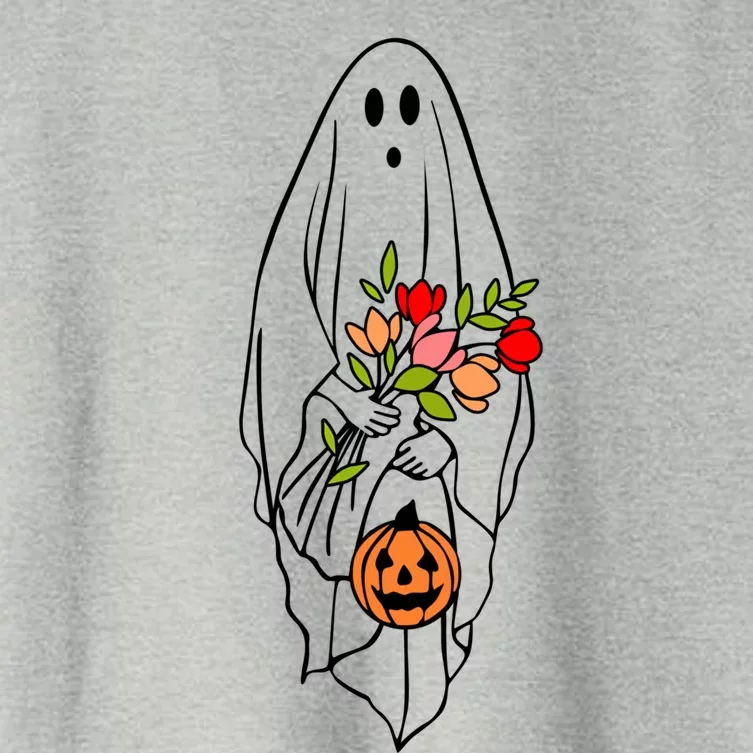 Cute Halloween Ghost Flower Halloween Party Costume Gift Women's Crop Top Tee