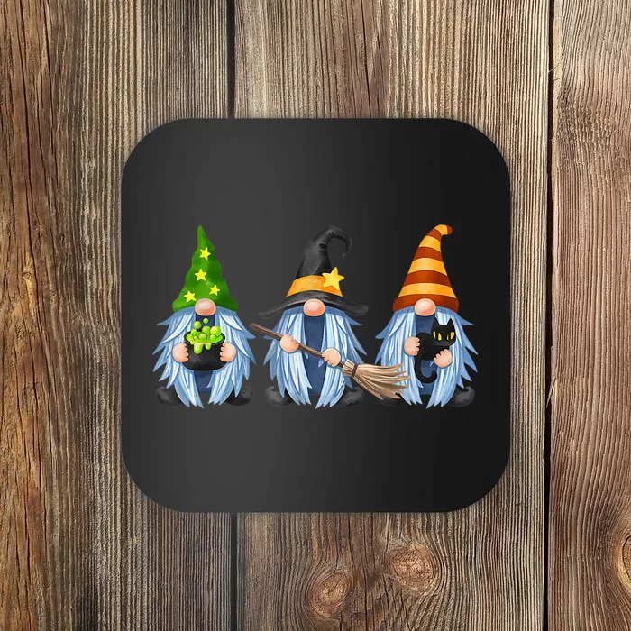 Cute Halloween Gnomes Cat Black Autumn Fall Funny Gnome Coaster