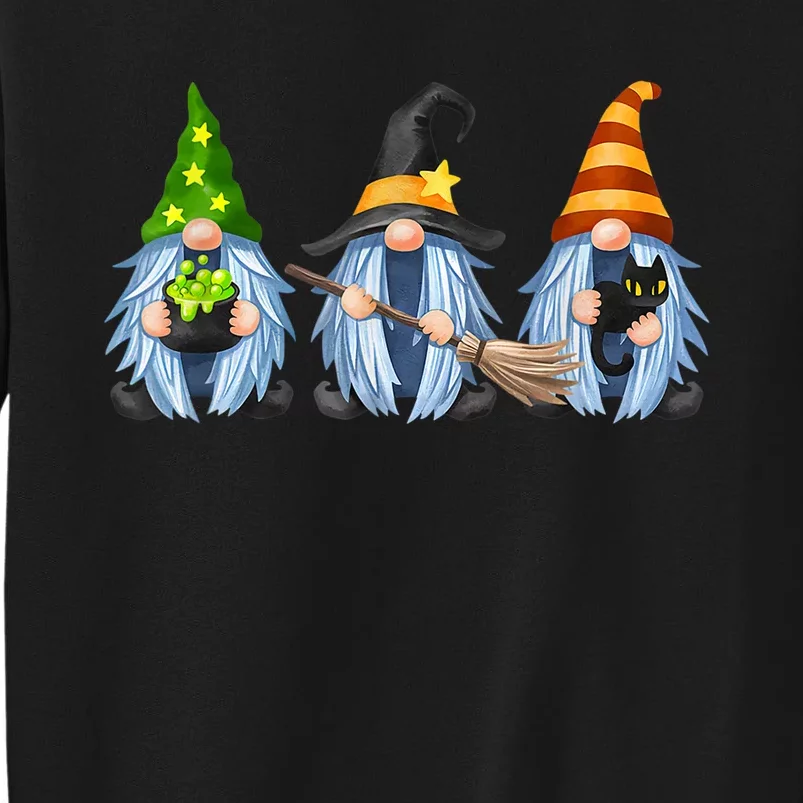 Cute Halloween Gnomes Cat Black Autumn Fall Funny Gnome Tall Sweatshirt