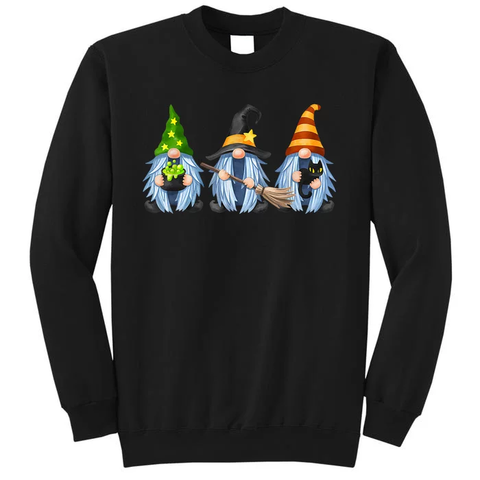 Cute Halloween Gnomes Cat Black Autumn Fall Funny Gnome Tall Sweatshirt