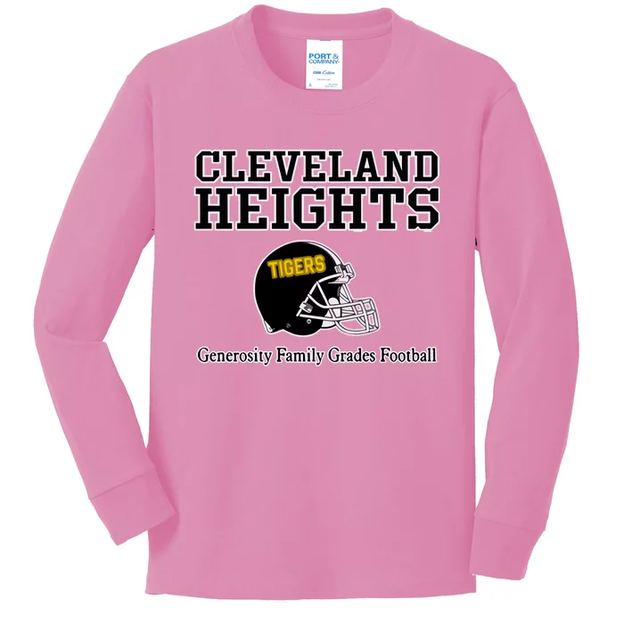 Cleveland Heights Generosity Family Grades Football Kids Long Sleeve Shirt