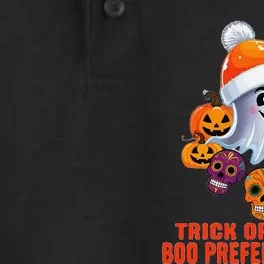 Cute Halloween Ghost Trick Or Treat Boo Candy Funny Quote Dry Zone Grid Performance Polo