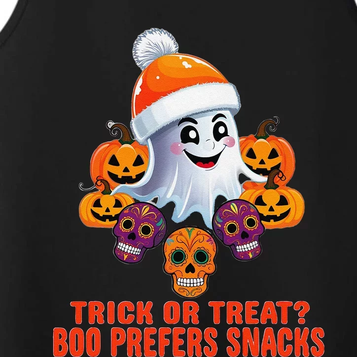 Cute Halloween Ghost Trick Or Treat Boo Candy Funny Quote Performance Tank