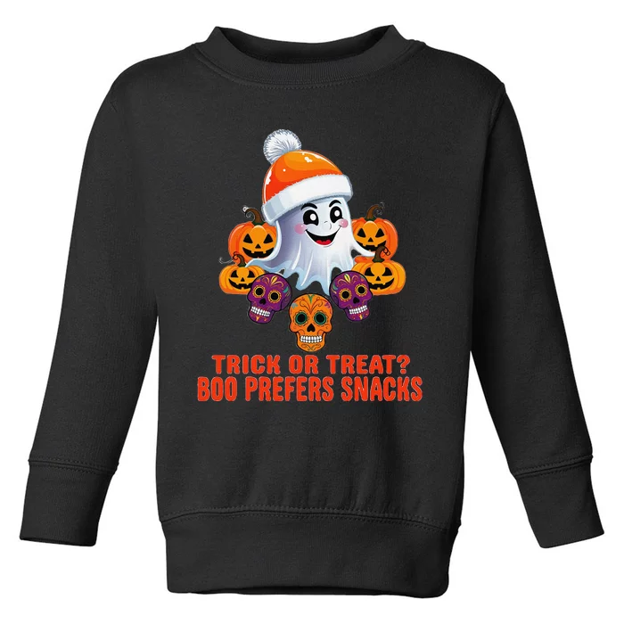 Cute Halloween Ghost Trick Or Treat Boo Candy Funny Quote Toddler Sweatshirt