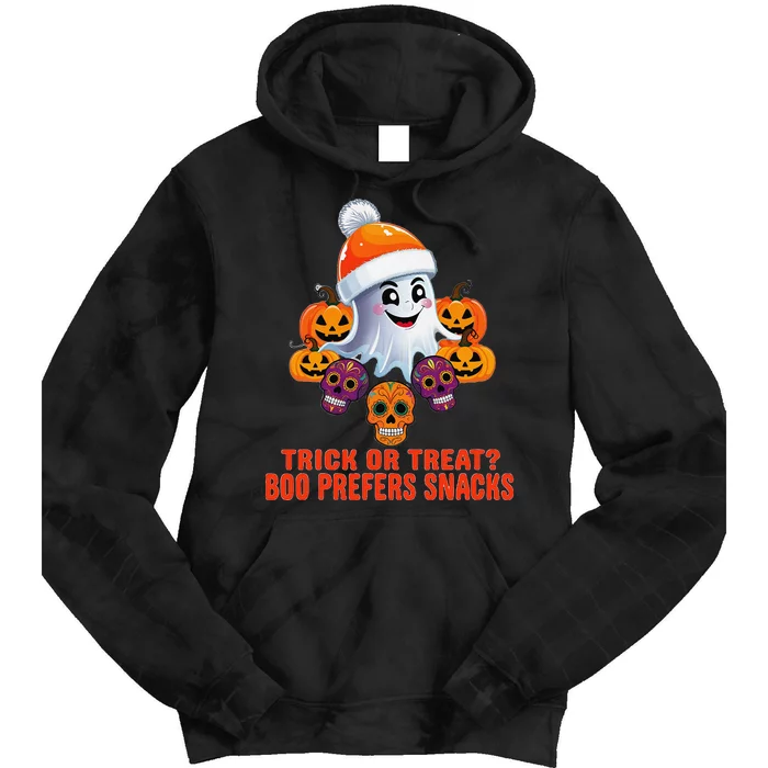 Cute Halloween Ghost Trick Or Treat Boo Candy Funny Quote Tie Dye Hoodie