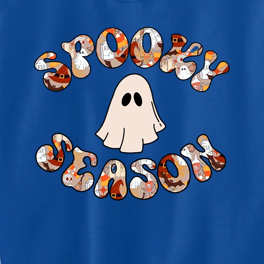 Cute Halloween Ghost Spooky Season Spooky Vibes Ghost Cool Gift Kids Sweatshirt