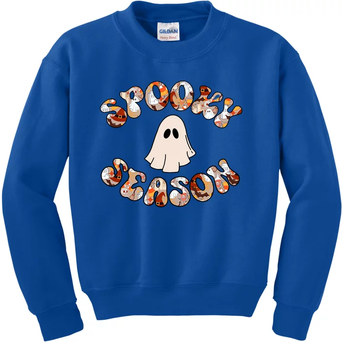 Cute Halloween Ghost Spooky Season Spooky Vibes Ghost Cool Gift Kids Sweatshirt