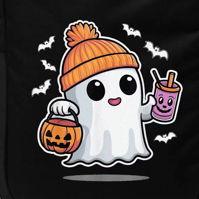 Cute Halloween Ghost Drink Pumpkin Impact Tech Backpack