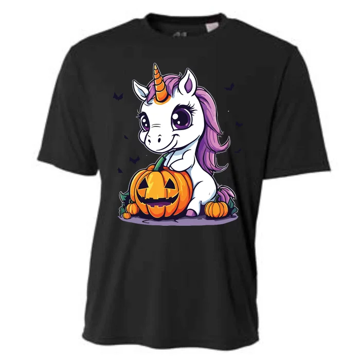 Cute Halloween Girls Witchy Unicorn Halloween Cooling Performance Crew T-Shirt