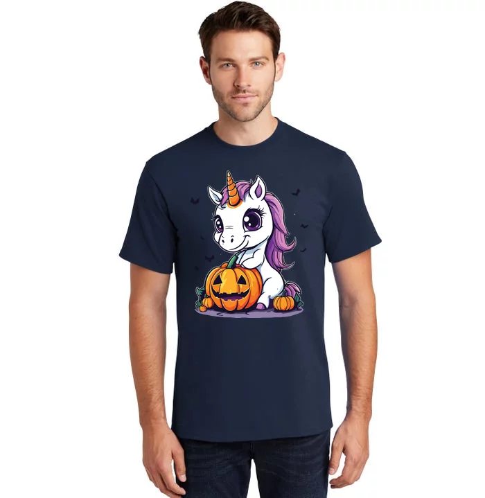 Cute Halloween Girls Witchy Unicorn Halloween Tall T-Shirt