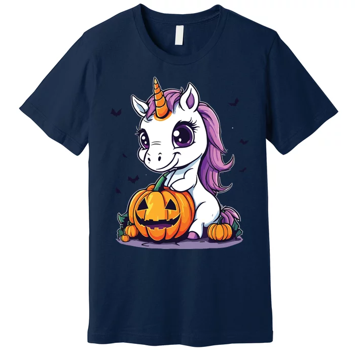 Cute Halloween Girls Witchy Unicorn Halloween Premium T-Shirt