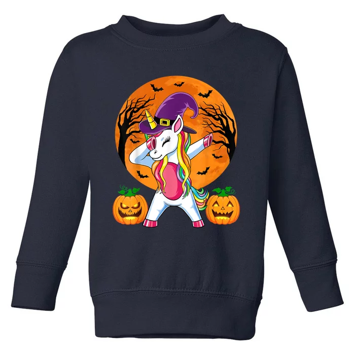 Cute Halloween Girls Witchy Unicorn Halloween Toddler Sweatshirt