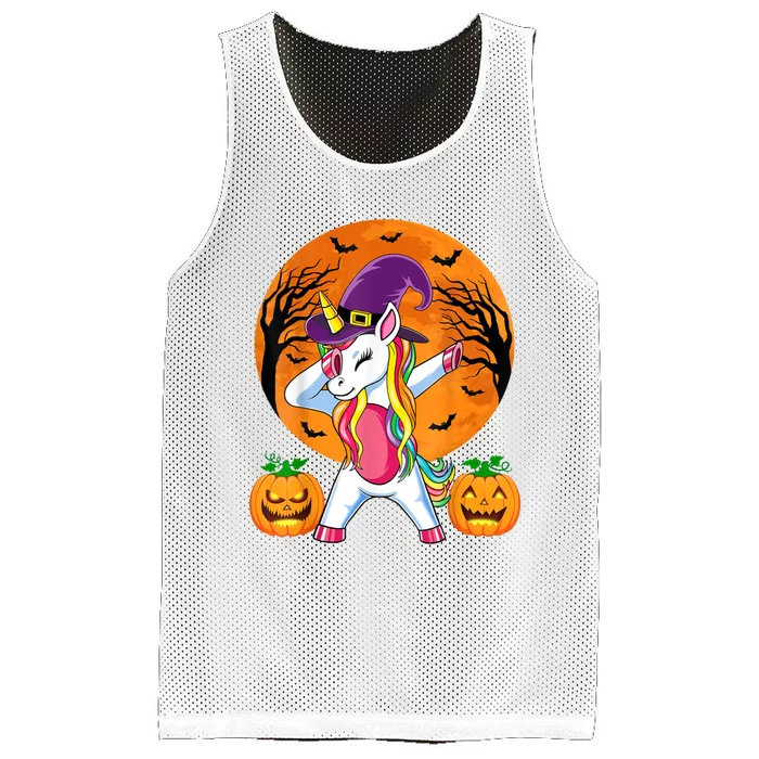 Cute Halloween Girls Witchy Unicorn Halloween Mesh Reversible Basketball Jersey Tank