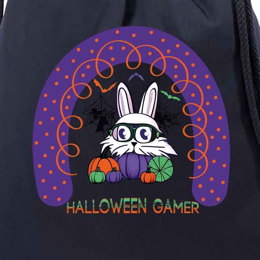 Cute Halloween Gamer Cute Bunny Cute Halloween Rainbow Halloween Pumpkins Drawstring Bag