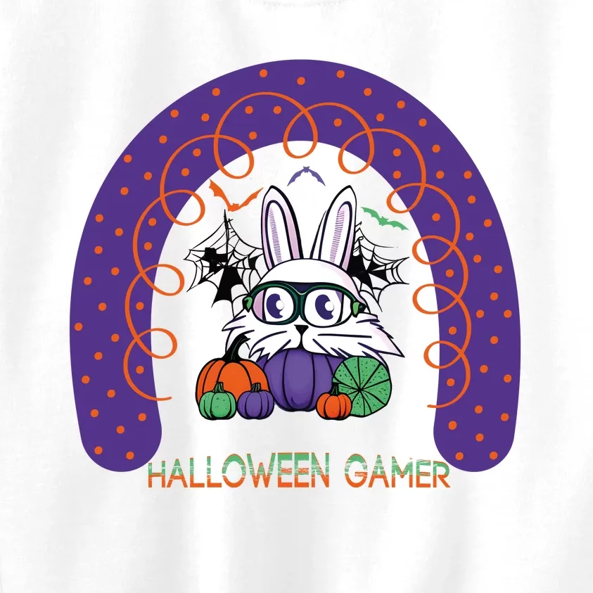 Cute Halloween Gamer Cute Bunny Cute Halloween Rainbow Halloween Pumpkins Kids Sweatshirt