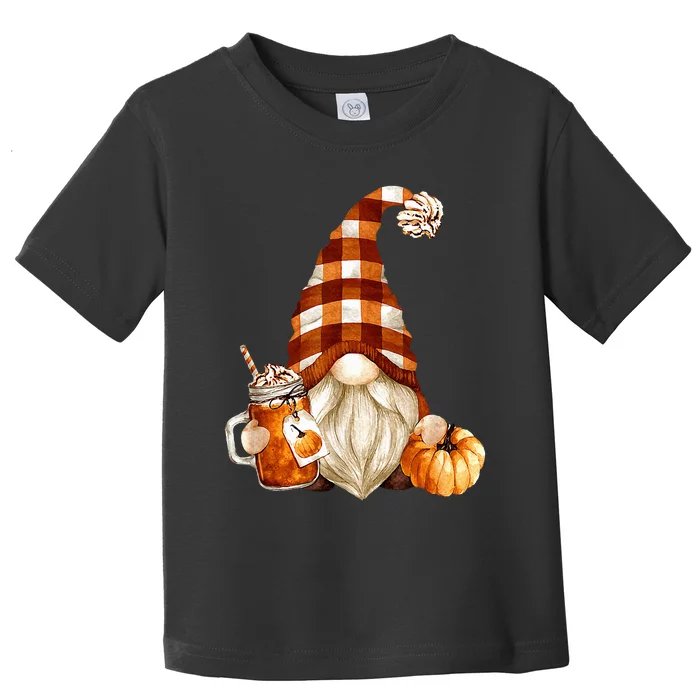 Cute Holiday Gnome For Thanksgiving With Fall Pumpkin Spice Toddler T-Shirt