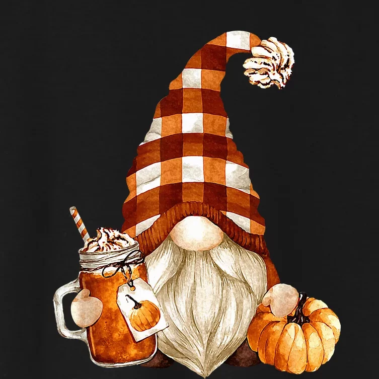 Cute Holiday Gnome For Thanksgiving With Fall Pumpkin Spice Women's Crop Top Tee