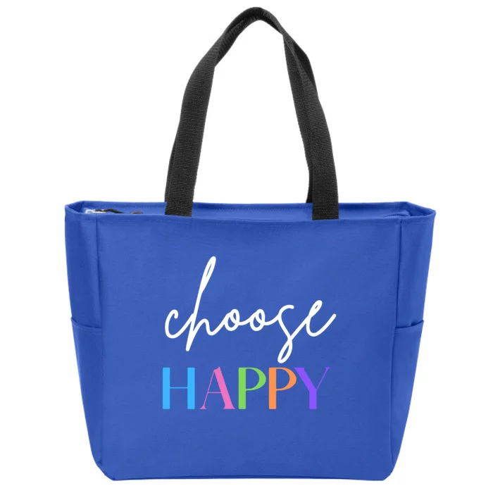 Choose Happy Gift Zip Tote Bag