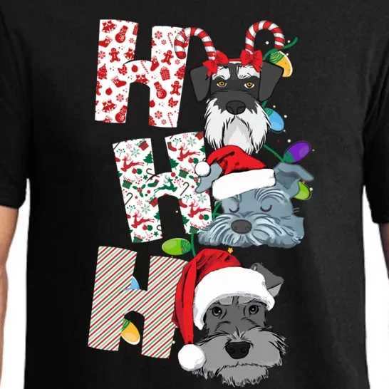 Christmas Ho Ho Ho Schnauzer Dog For Dog Lover Funny Xmas Gift Pajama Set