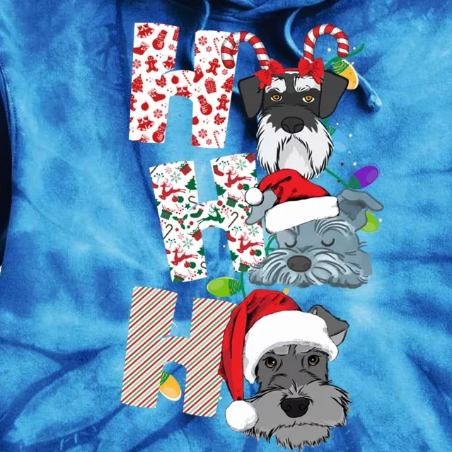 Christmas Ho Ho Ho Schnauzer Dog For Dog Lover Funny Xmas Gift Tie Dye Hoodie