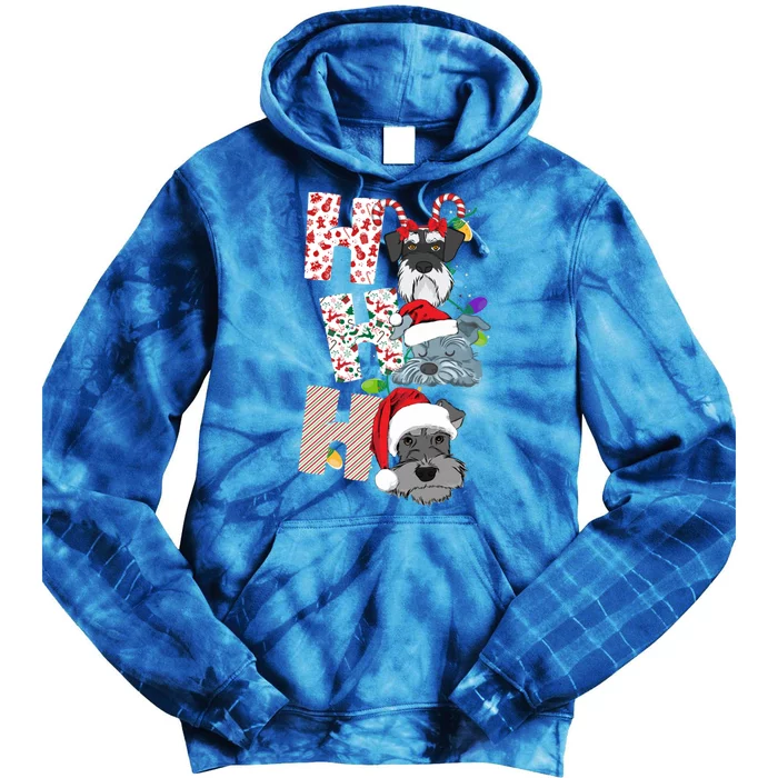 Christmas Ho Ho Ho Schnauzer Dog For Dog Lover Funny Xmas Gift Tie Dye Hoodie