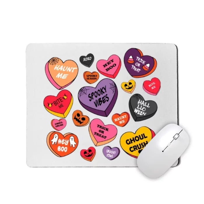 Candy Hearts Halloween Retro Halloween Mousepad