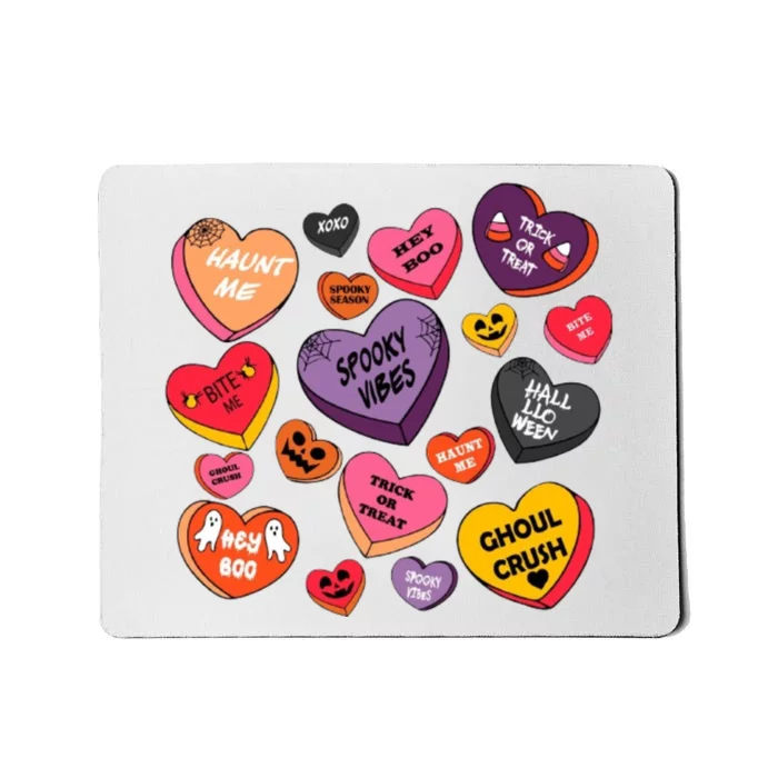 Candy Hearts Halloween Retro Halloween Mousepad