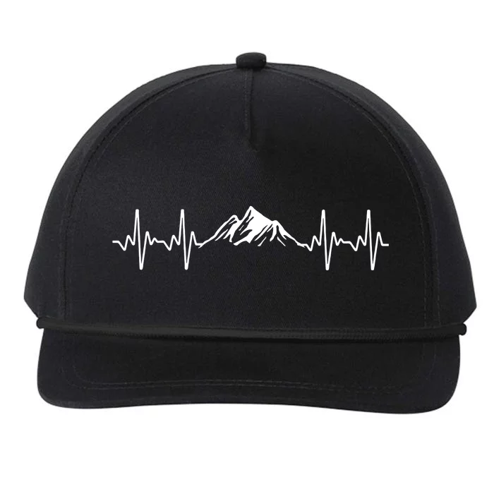 Cool Hiking Hiker Heartbeat Mountain Hike Hiking Gift Snapback Five-Panel Rope Hat