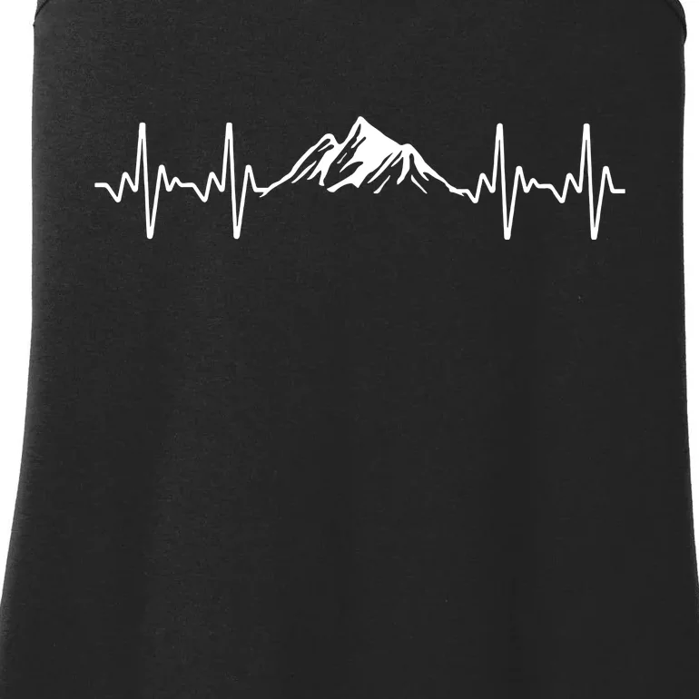 Cool Hiking Hiker Heartbeat Mountain Hike Hiking Gift Ladies Essential Tank