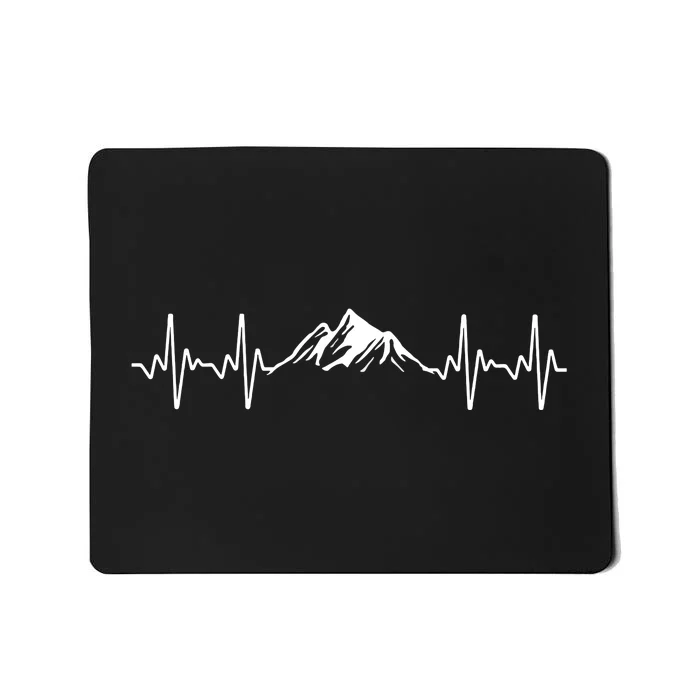 Cool Hiking Hiker Heartbeat Mountain Hike Hiking Gift Mousepad