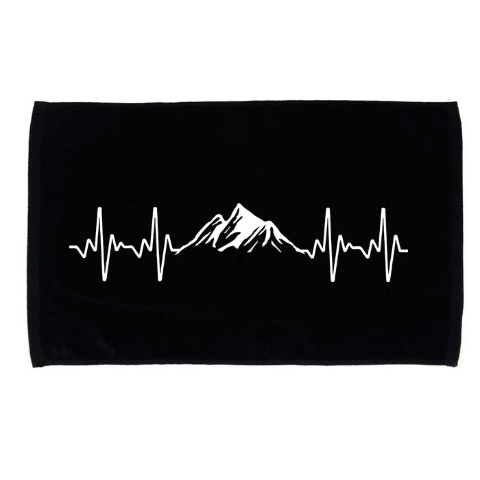 Cool Hiking Hiker Heartbeat Mountain Hike Hiking Gift Microfiber Hand Towel