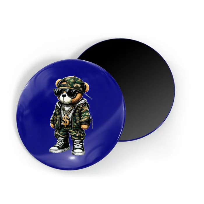 Camo Hip Hop Teddy Bear Camouflage Magnet