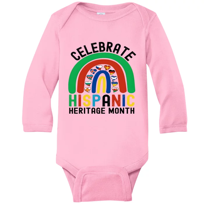 Celebrate Hispanic Heritage Month Rainbow Baby Long Sleeve Bodysuit