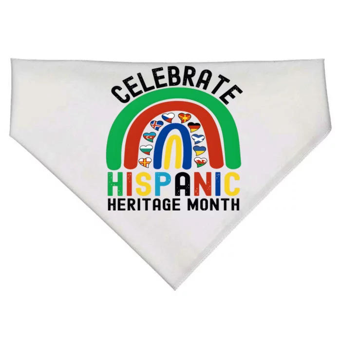 Celebrate Hispanic Heritage Month Rainbow USA-Made Doggie Bandana