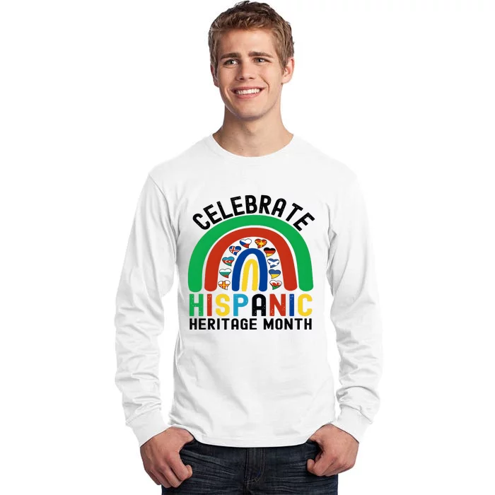 Celebrate Hispanic Heritage Month Rainbow Tall Long Sleeve T-Shirt