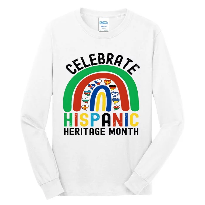 Celebrate Hispanic Heritage Month Rainbow Tall Long Sleeve T-Shirt