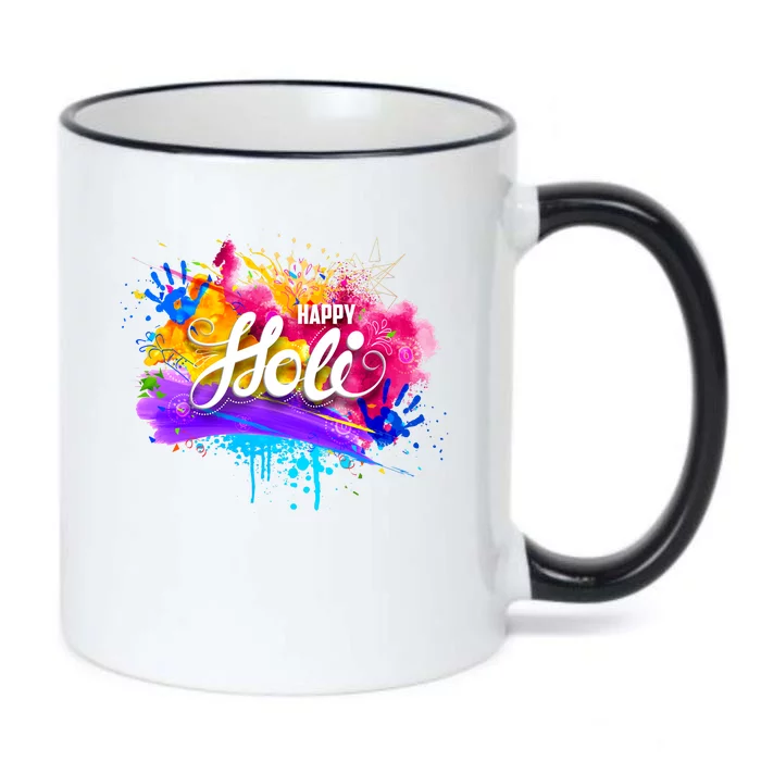 Colorful Happy Holi Celebrate South Asian Indian Hindu Festival Black Color Changing Mug