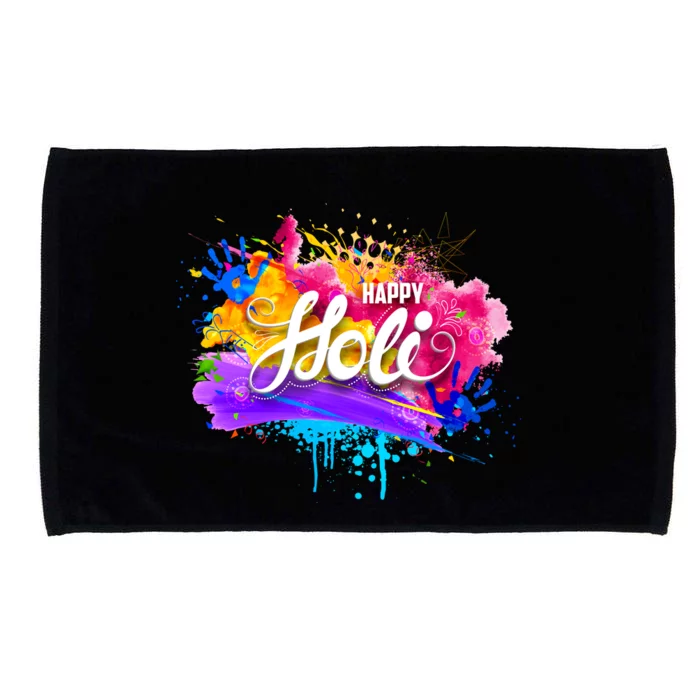 Colorful Happy Holi Celebrate South Asian Indian Hindu Festival Microfiber Hand Towel