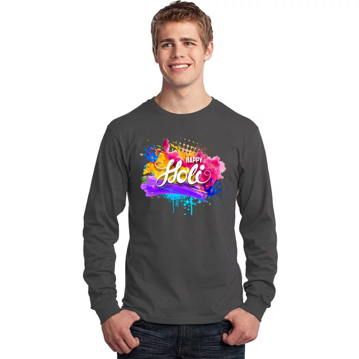 Colorful Happy Holi Celebrate South Asian Indian Hindu Festival Tall Long Sleeve T-Shirt