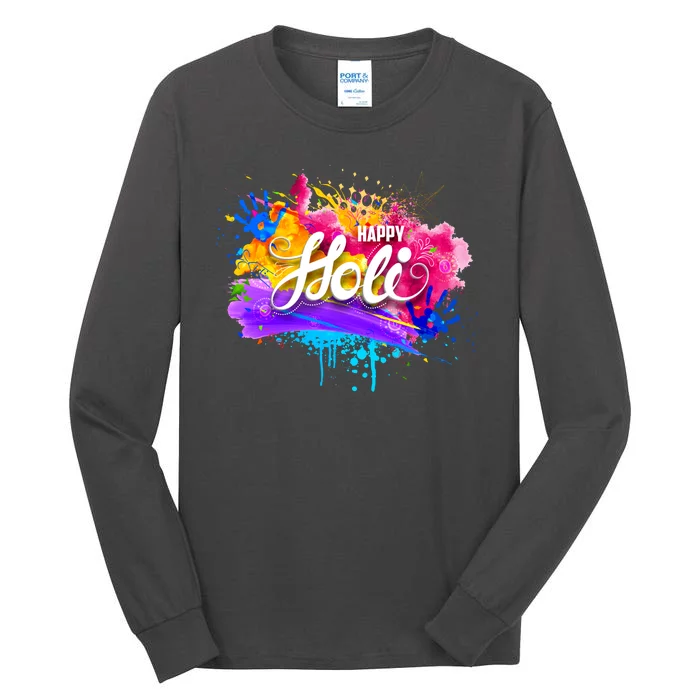 Colorful Happy Holi Celebrate South Asian Indian Hindu Festival Tall Long Sleeve T-Shirt