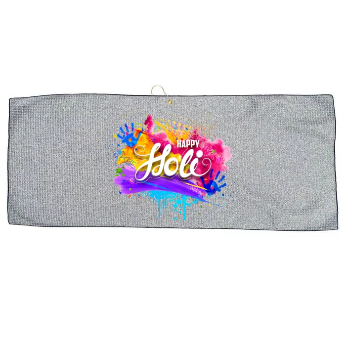 Colorful Happy Holi Celebrate South Asian Indian Hindu Festival Large Microfiber Waffle Golf Towel