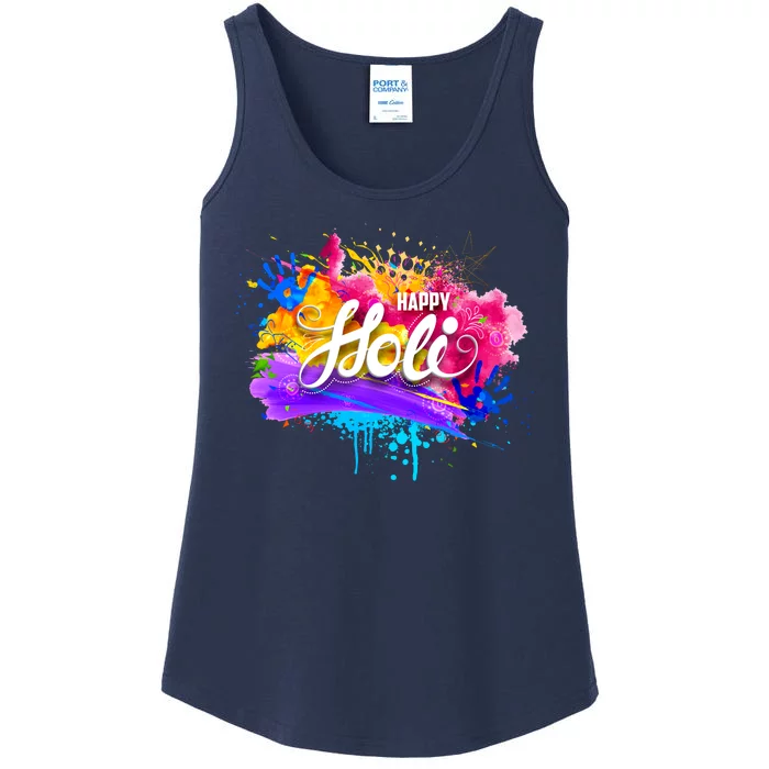 Colorful Happy Holi Celebrate South Asian Indian Hindu Festival Ladies Essential Tank