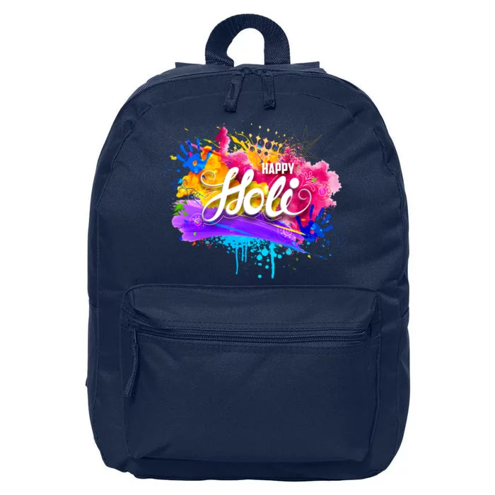 Colorful Happy Holi Celebrate South Asian Indian Hindu Festival 16 in Basic Backpack